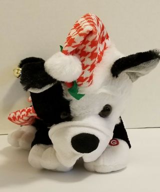 Gemmy Animated Plush Dog Sings Who Let The Dogs Out Thrashes Rings Bell On Tail