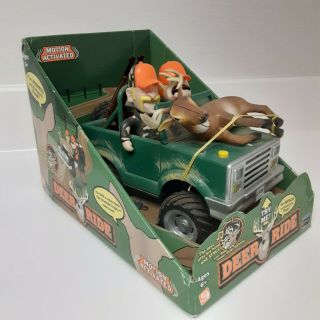 Gemmy Deer Ride Motion Activated Bouncing Jeep With Deer On Hood - Plays Music