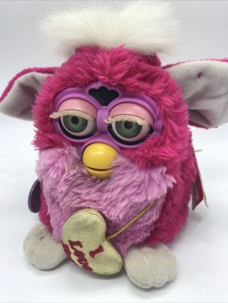 Furby 1999 Tiger Electronics Pink With Green Eyes