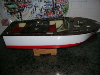 Toy Wood Boat Fleet Line 16 Inch Sea Wolf Battery Operated Boat K&o Speed Boat