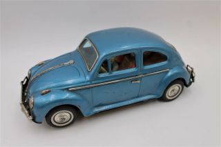 Rare Vintage 1960s Bandai Volkswagen Beetle B/o Tin Litho Toy Vw
