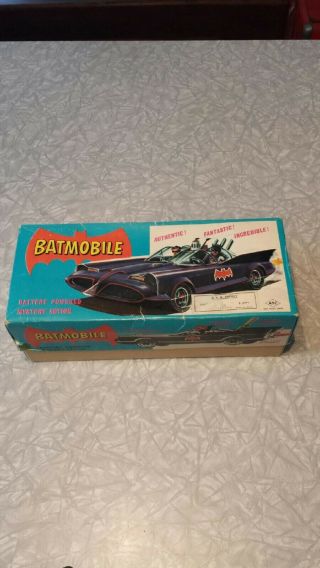 Vintage 1960s Battery Operated Batman Batmobile Made In Japan