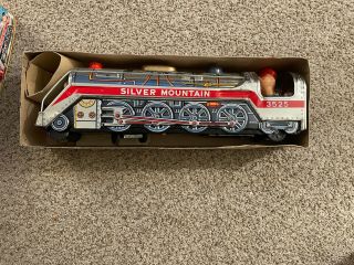 1960 ' s Silver Mountain Express Tin Train with Box, 2