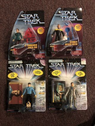 Playmates Neelix & Jadzia Dax Spencer Gifts Exclusive,  Spock & Kirk Figures