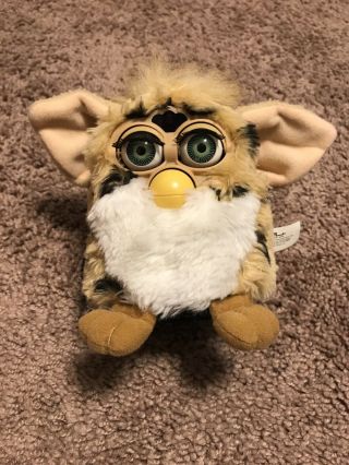 Vintage 1999 Furby Cheetah Tan With Black Spots Toy For Repair Otherwise Great