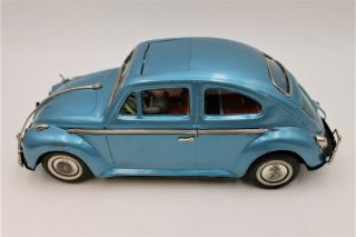 Rare Vintage 1960s Bandai Volkswagen Beetle B/O Tin Litho Toy VW W/ Sunroof 3