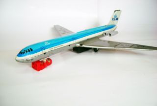 Tin Toy Soviet Jet Airplane Il - 62 Klm Royal Dutch Airlines (ddr Veb Plasticart)