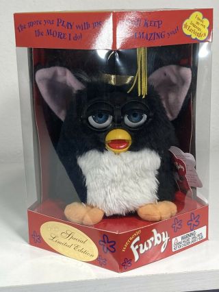 Not Tested/factory Furby Black & White Graduation Special Limited Edition