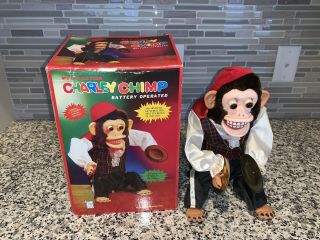Multi - Action Charley Chimp Battery Operated Cymbal Playing Monkey Toy Story Mib