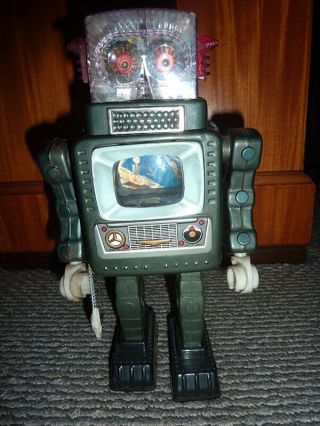 ALPS Television Spaceman Robot Battery Operated Tin Japan 2