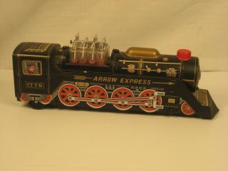 Vintage Japan Tin Litho Battery Operated Arrow Express Train 13 1/4 "