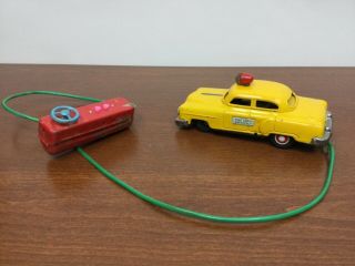 Vintage 1950’s Line Mar Japan Battery Operated Remote Control Fire Dept.  Emer Car