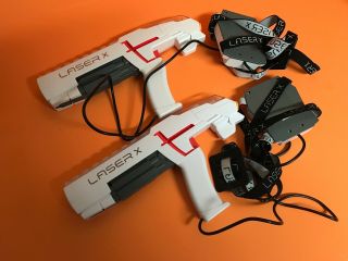 Laser X Lazer Tag 4 Player Real Life Gaming Set Pre - Owned Four Gun Toy Guns 3