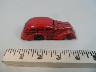 Vintage Marx Toys Tin Tricky Fire Chief Wind Up Car - Red - No Key