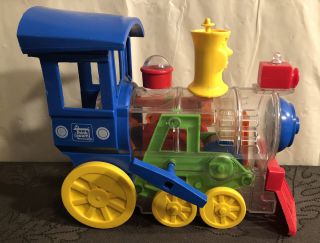 1974 Ideal Think & Learn Toot Loo Locomotive Engine Wind Up Whistling Toy Train