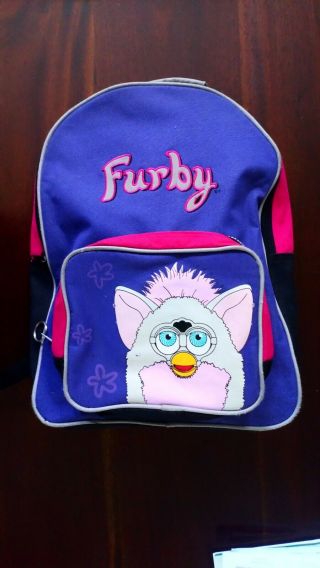 Furby Backpack: Vintage Tiger Electronics,  Purple/black/pink