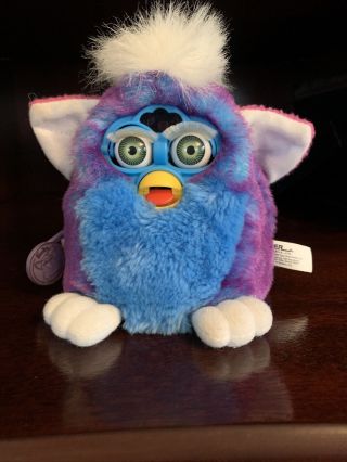 Furby 1999 Tiger Purple And Blue 70 - 940 With Tag.  Very.  Needs Batteries