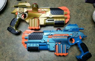 Gold Blue Lazer Tag Phoenix Ltx Laser Blaster Pistol Tiger Guns Pair
