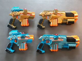 Nerf Lazer Tag Phoenix Ltx Laser Pistol Guns Shotgun Sights Attachment Blue Gold