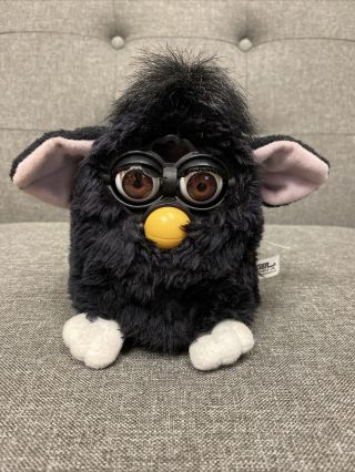 Furby 1998 1st Generation.  Black With White Feet.