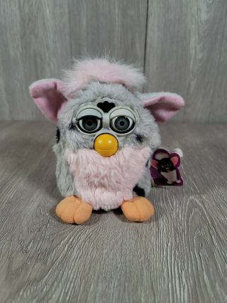 Vintage Furby 1st Generation Model 70 - 800 Tiger 1998 Grey & Pink With Tags