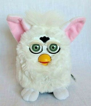 Vintage Furby 1998 White With Pink Ears Tiger Electronics Not