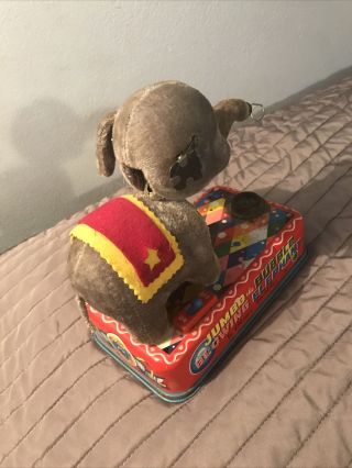 Jumbo the Bubble Blowing Elephant Tin Toy Missing Ear 3