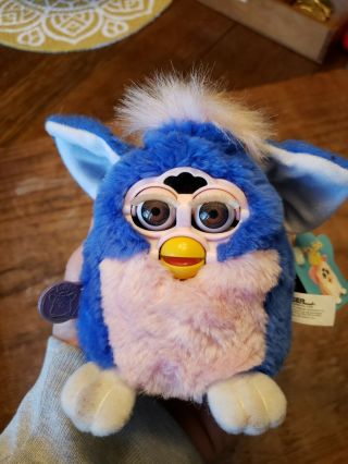 Vntg 1999 Little Baby Blue Furby Babies 2nd Generation