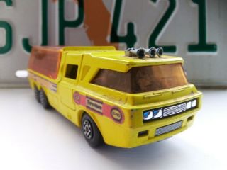 Vintage Lesney Matchbox Superkings K - 7 Racing Car Transporter Truck - Playworn