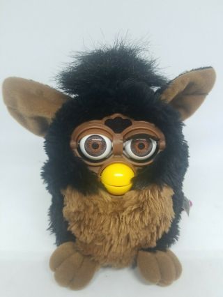 1998 Tiger Electronics Black And Brown Interactive Furby 70 - 800 With Tags