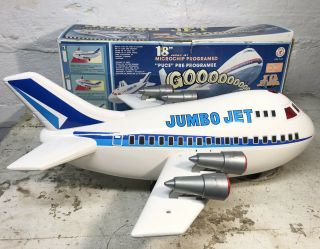 Vintage 80s Jumbo Jet 747 1988 Battery Op.  Cheng Ching Toys W/ Box M Cs - 747