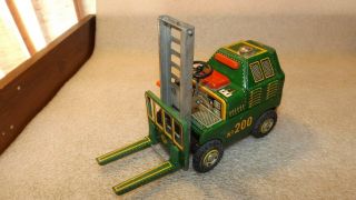 Vintage Tm Modern Toys Japan Tin Litho Friction Forklift 200 J
