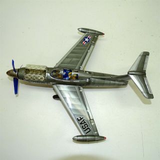 1950s Nomura Tin Litho Lited Piston Action Plane,  Battery Op Toy Airplane 5