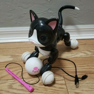 Zoomer Kitty Interactive Cat Black & White Ball Toy & Charging Cord