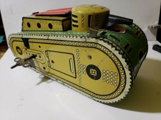 Marx Dough Boy Metal Wind Up Tank Tin Litho Wind Up Key 1937