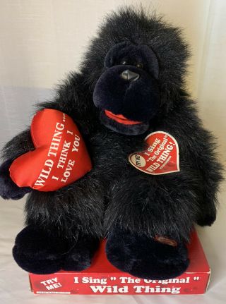 Vintage Dandee Animated Singing The Wild Thing Plush Gorilla Valentine