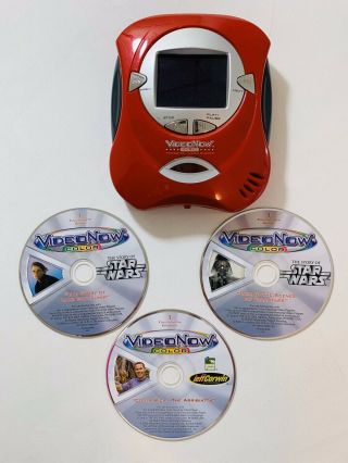 Video Now Color Player Red Hasbro 2004 W/3 Discs