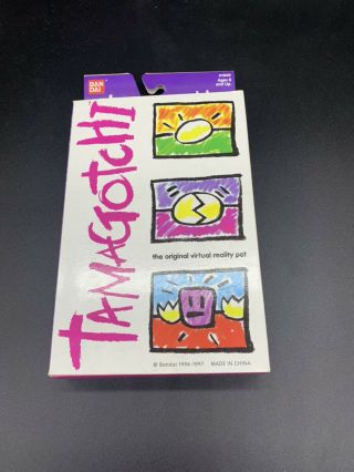 Tamagotchi Bandai White 1996 - 1997 English description Virtual Reality Pet Retro 2
