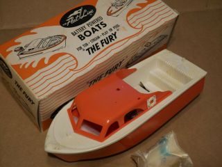 Vintage Fleet Line Toy Boat - The Fury - Old Toy Store Stock