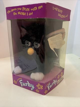 Vintage Furby Black 1998 Complete With Box And Instructions 70 - 800 Read