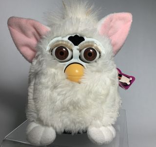 Vintage 1998 White Snowball Furby 70 - 800 Brown Eyes - Only