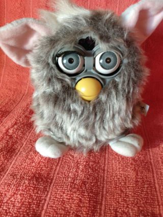 Furby 1998 Model 70 - 800.  Grey With Pink Ears.