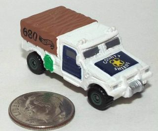 Small Mini Hot Wheels Police Humvee In Blue And White Marked County Sheriff