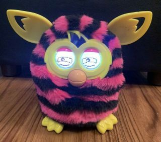 Furby Boom Hot Pink Black Yellow Stripe And