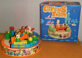 Rare Vintage Battery Operated Circus Transfer Train Set With Bix - Not