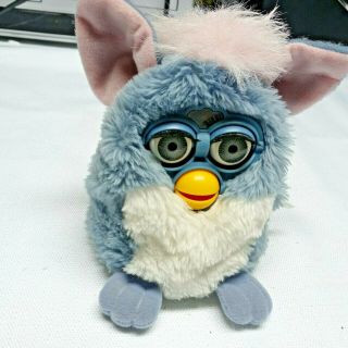 Furby 1998 Tiger Electronics Toys Blue Pink Ears Green Eyes