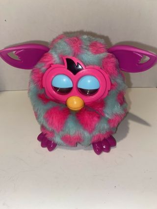 Furby Blue With Pink Ears And Spots Talking Plush By Hasbro 2012