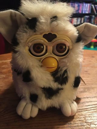 1998 Furby Tiger Electronics Ltd Black And White With Brown Eyes It
