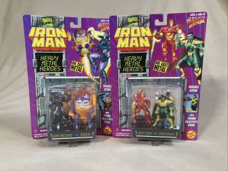 War Machine Vs.  Modok Iron Man Vs Mandarin Heavy Metal Heroes Figures 1994