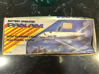 Vintage 12 " Pan Am Battery Operated Boeing 747 Flying Jet Plane